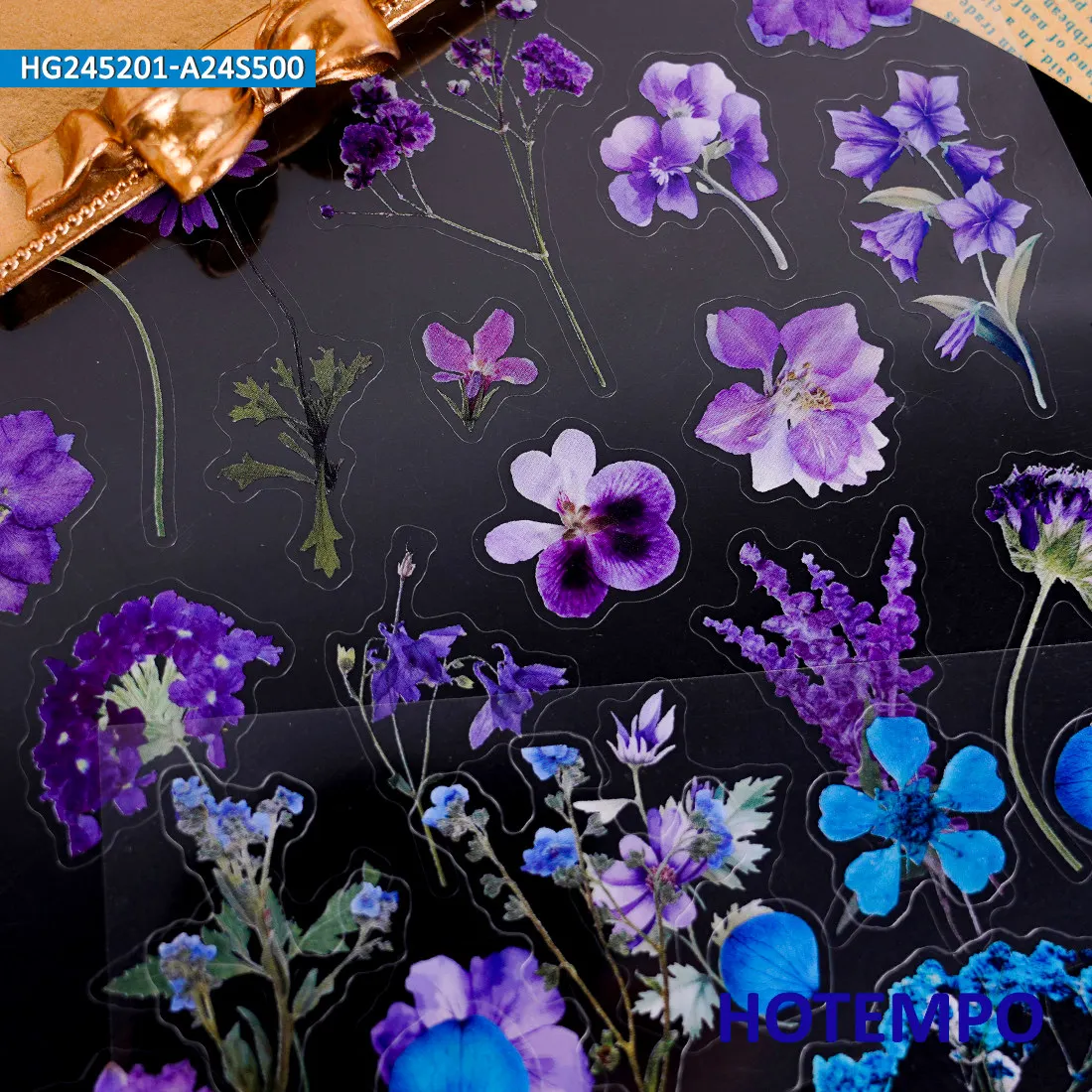 Pacote de adesivos de flores de plantas, Estilo transparente PET, Planejamento de Diário de Viagem Scrapbook, para a decoração criativa de DIY, Adesivos engraçados