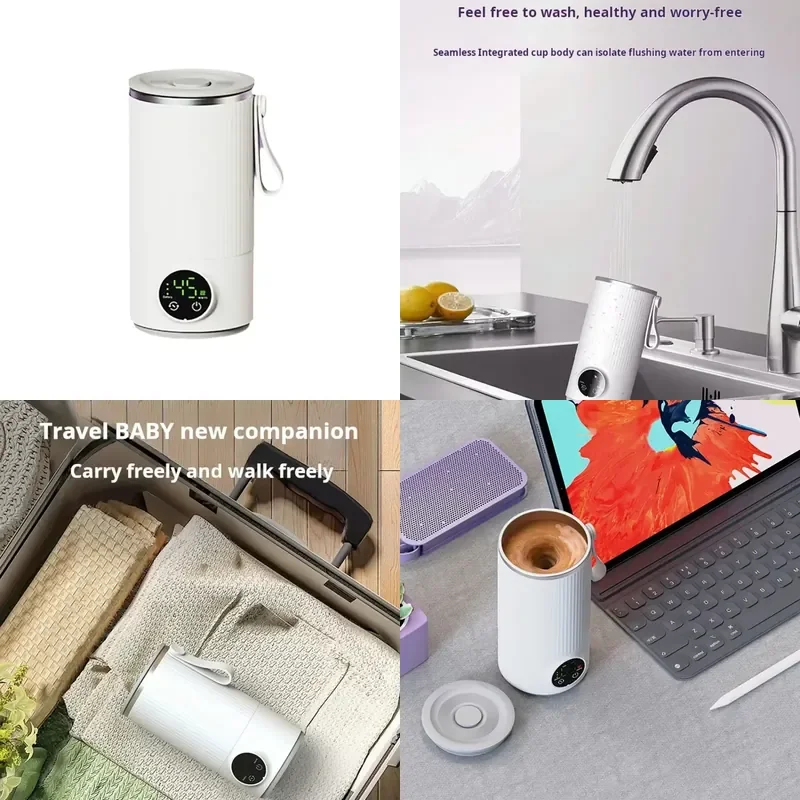 OEM Wireless Milk Warmer Heating Mixing Cup For Coffee / Cereal 3000mAh Bottle