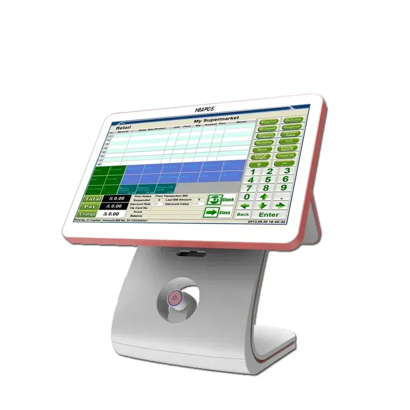 I3/I5 CPU 15.6'' Touch Pos System with 11.6'' Customer Display for Restaurant, White