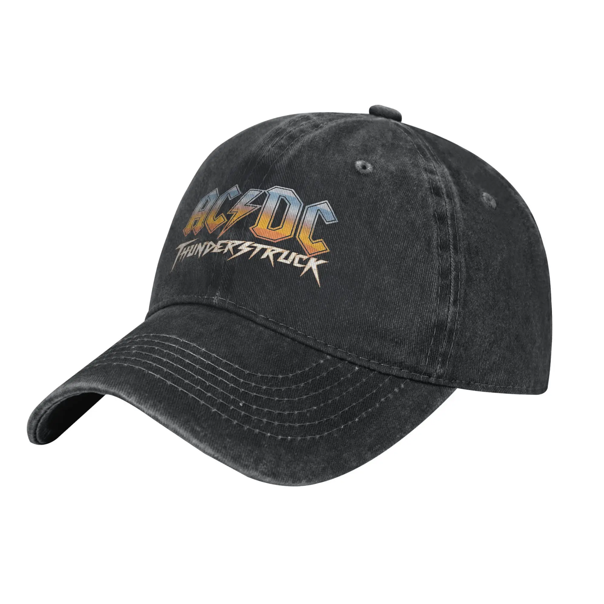 THUNDERSTRUCK AC-DC Baseball Caps Fashion Distressed Washed  Sun Cap Unisex Style Outdoor Activities  Adjustable Hats Cap