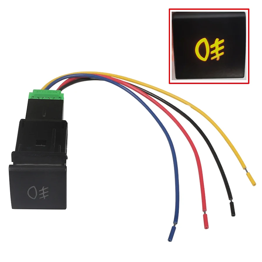 

1Pcs 5-Pin Car Fog Light Switch Button For Toyota Corolla Auris 2019 Camry 2018 With 4-Wires Plug Orange 12V