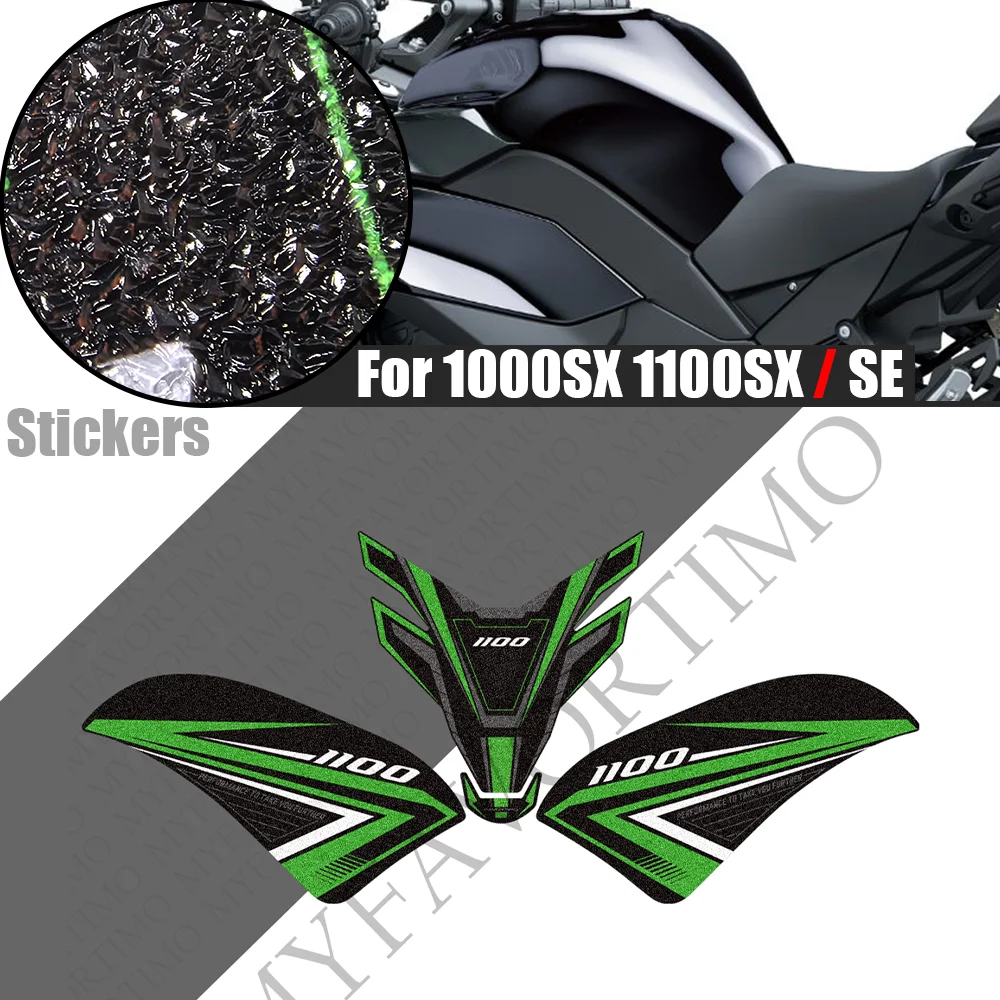 For Ninja 1100SX 1000SX SE Motorcycle Anti-slip Tank Pad Knee Protection Decorative Stickers Decals Accessories