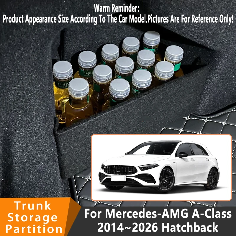 Auto Accessories For Mercedes-AMG A-Class HatchBack 2014~2026 25 Organizer Trunk Side Partition Trunk Interior Storage Box Parts