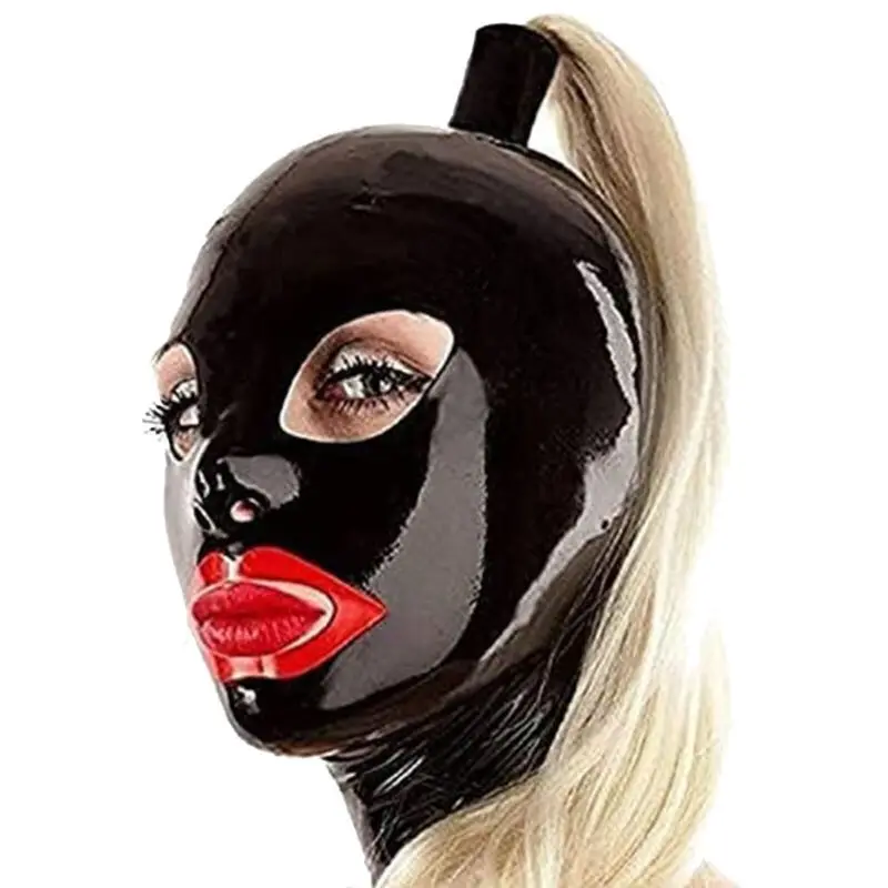

Latex Underwear Mask with Ponytail Wig