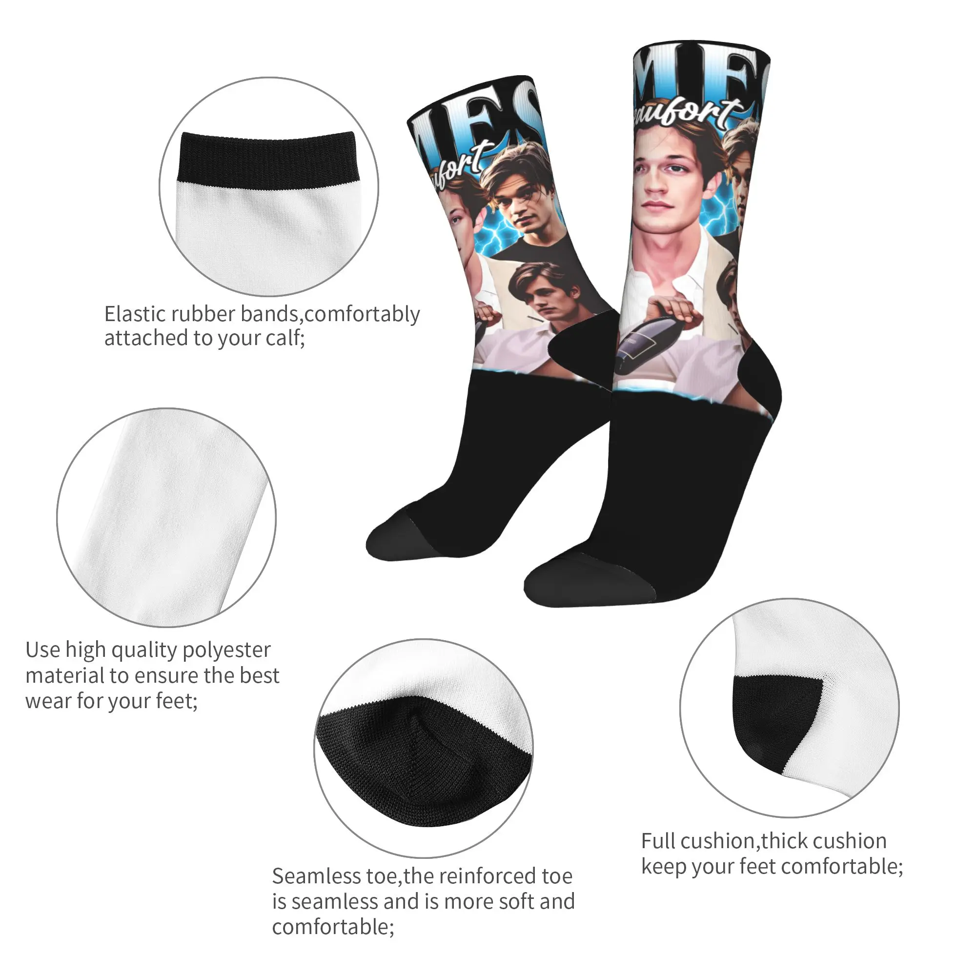 جوارب جيمس بوفورت جوارب مخصصة مضادة للانزلاق للرجال جوارب شتوية كلاسيكية لركوب الدراجات #6