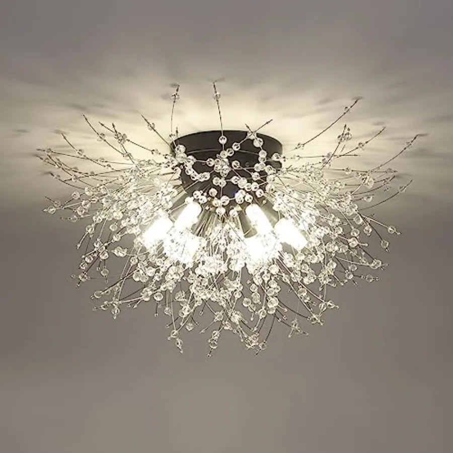 

Потолочный светильник-фейерверк «Спутник» с кристаллами K9, современный, для спальни, прилегающий к потолку