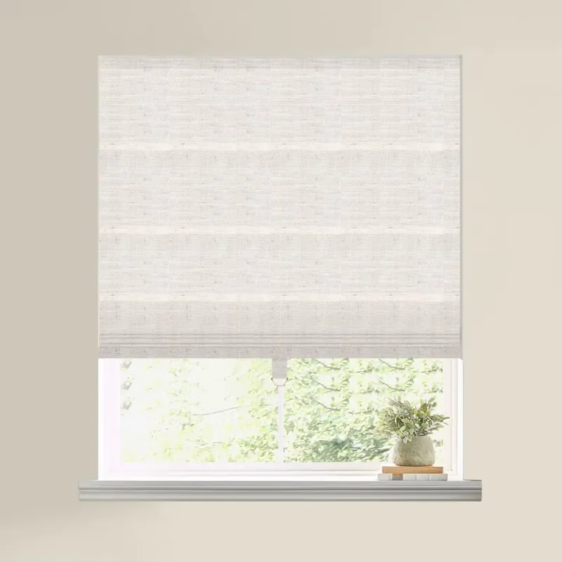 Deluxe European Cordless Spring Roman Tone Living Room Blackout Fabric Modern Design Built-in Level