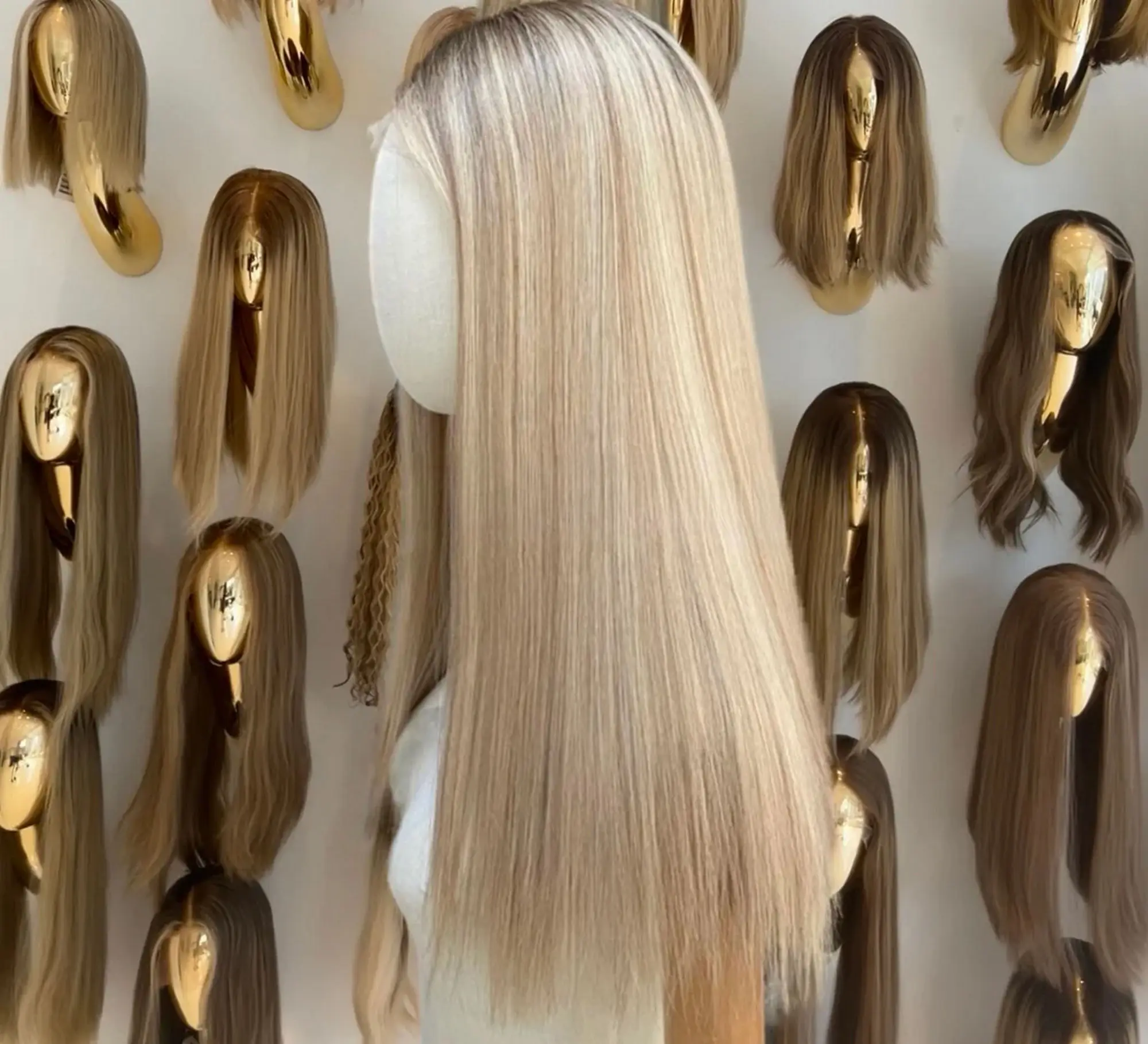 Ombre Light Blonde Ash Roots Synthetic Lace Frontal Wigs Natural Straight Middle Parting Heat Resistant Fiber Wigs Daily Used