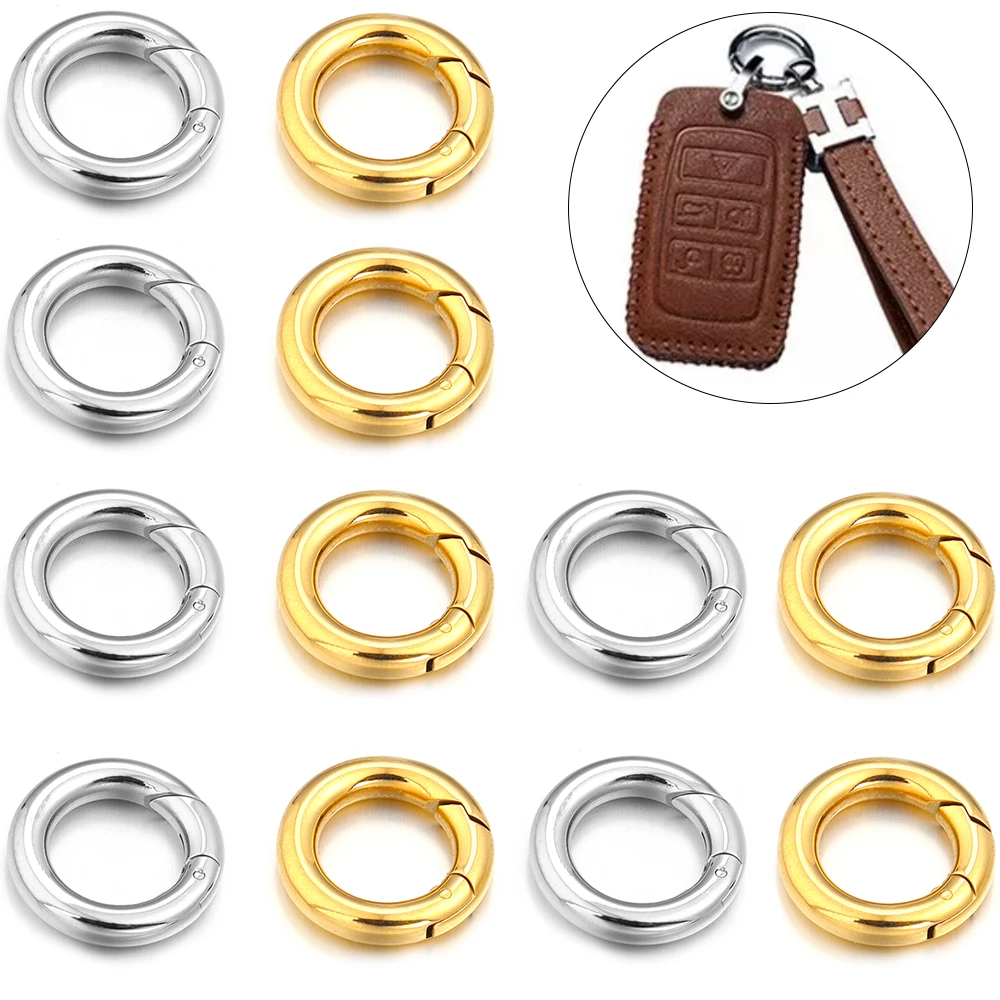 16/18/20/24/28 millimetri In Acciaio Inox O Anello Molla Catenacci Gioielli FAI DA TE Che Fanno Rotondo Moschettone Portachiavi Borsa Pinze Moschettone fibbia