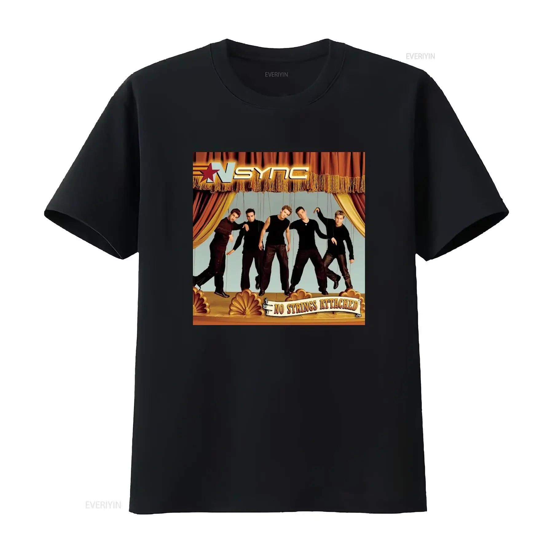 NSYNC No Strings Attached Album Cover Pop Youth Kids T Shirt Justin Timberlake Design vintage Washed homme Breathable Slightly