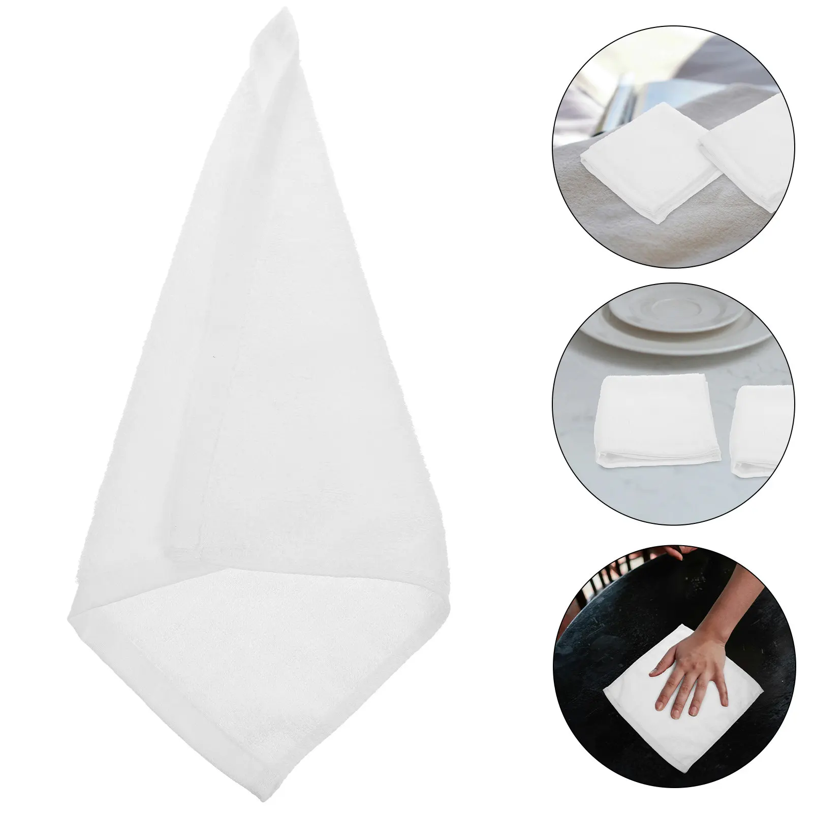 

10Pcs Soft Cotton Highly Absorbent Square Hand Towels for Hotels Restaurants Bathrooms Dish and Surface Wipe