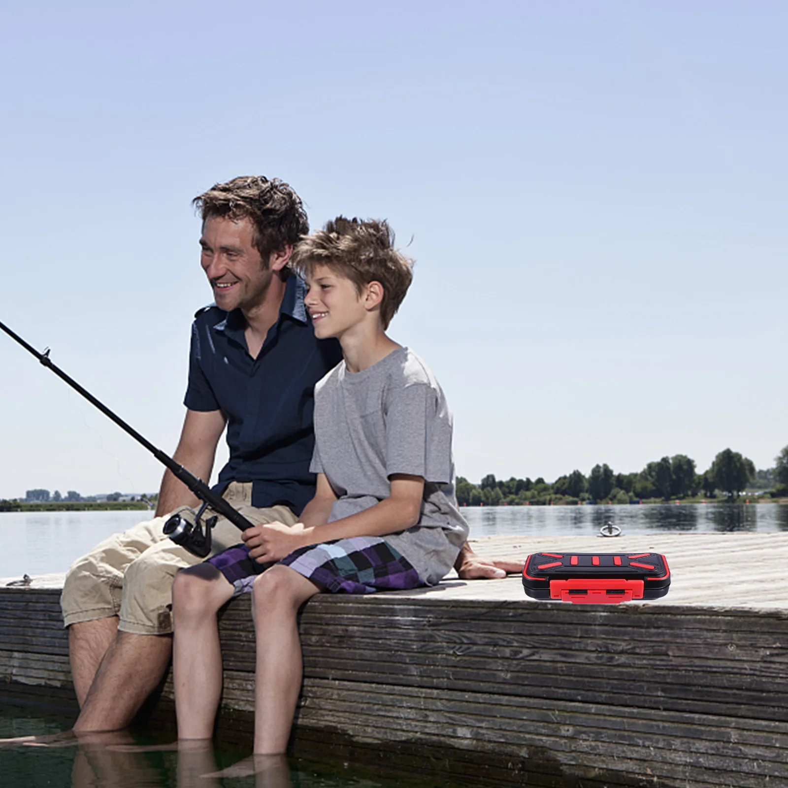 Waterproof Accessory Box Medium Size Fishing Tackle Organizer Impact Resistant Clear Lid Storage for Lures and Fishing Parts