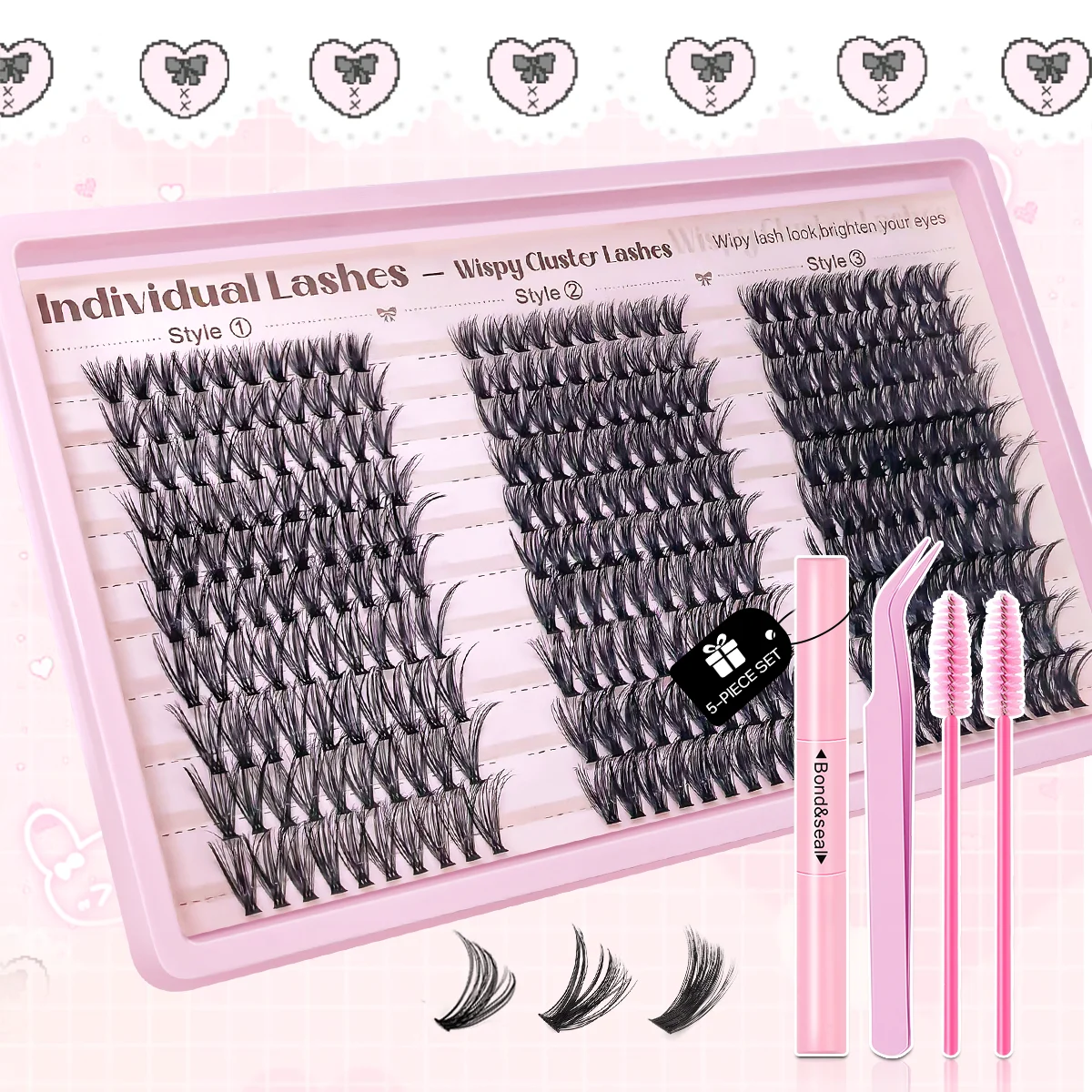 330PCS-30D/40D/50D/80D/100D/120D/160D Mixed Styles False Eyelash Strips with Application Tools, Suitable for All Festive Occasio