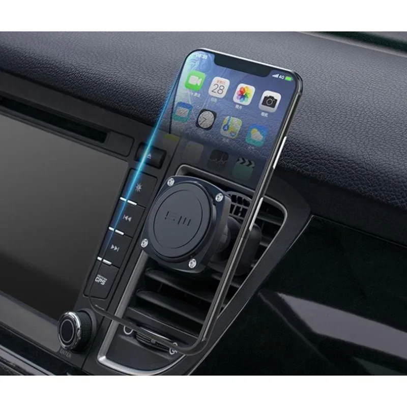 2 in 1 Magnetic Car Phone Holder 360 Rotation Air Outlet Bracket and Stick Base 2 Models in Car For Universal Phone