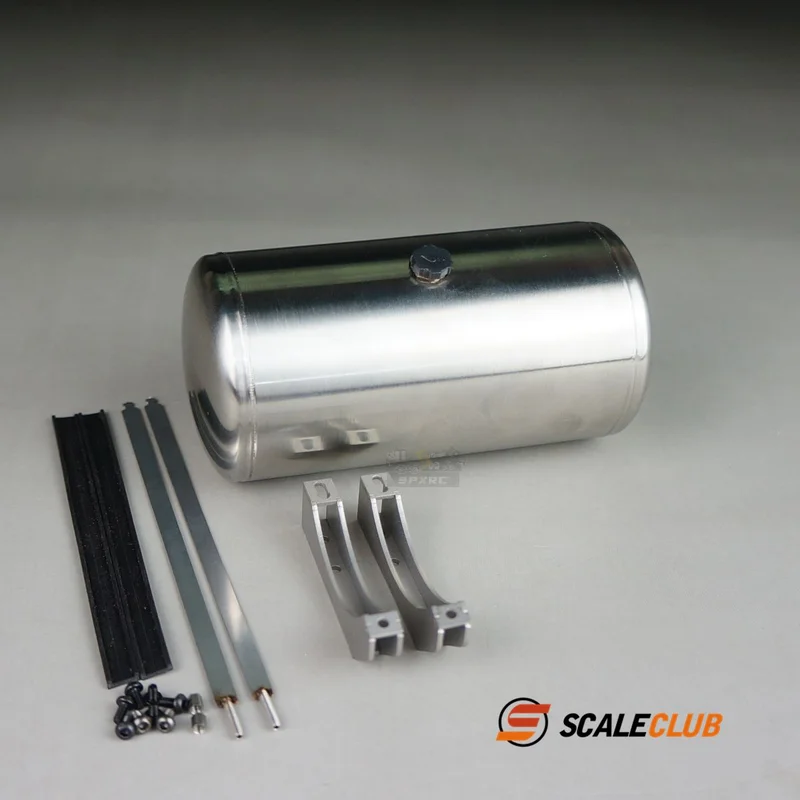 Scaleclub Model 1/14 Stainless Steel Round Fuel Tank For King  GL Global American For Tamiya Lesu Rc Truck Parts