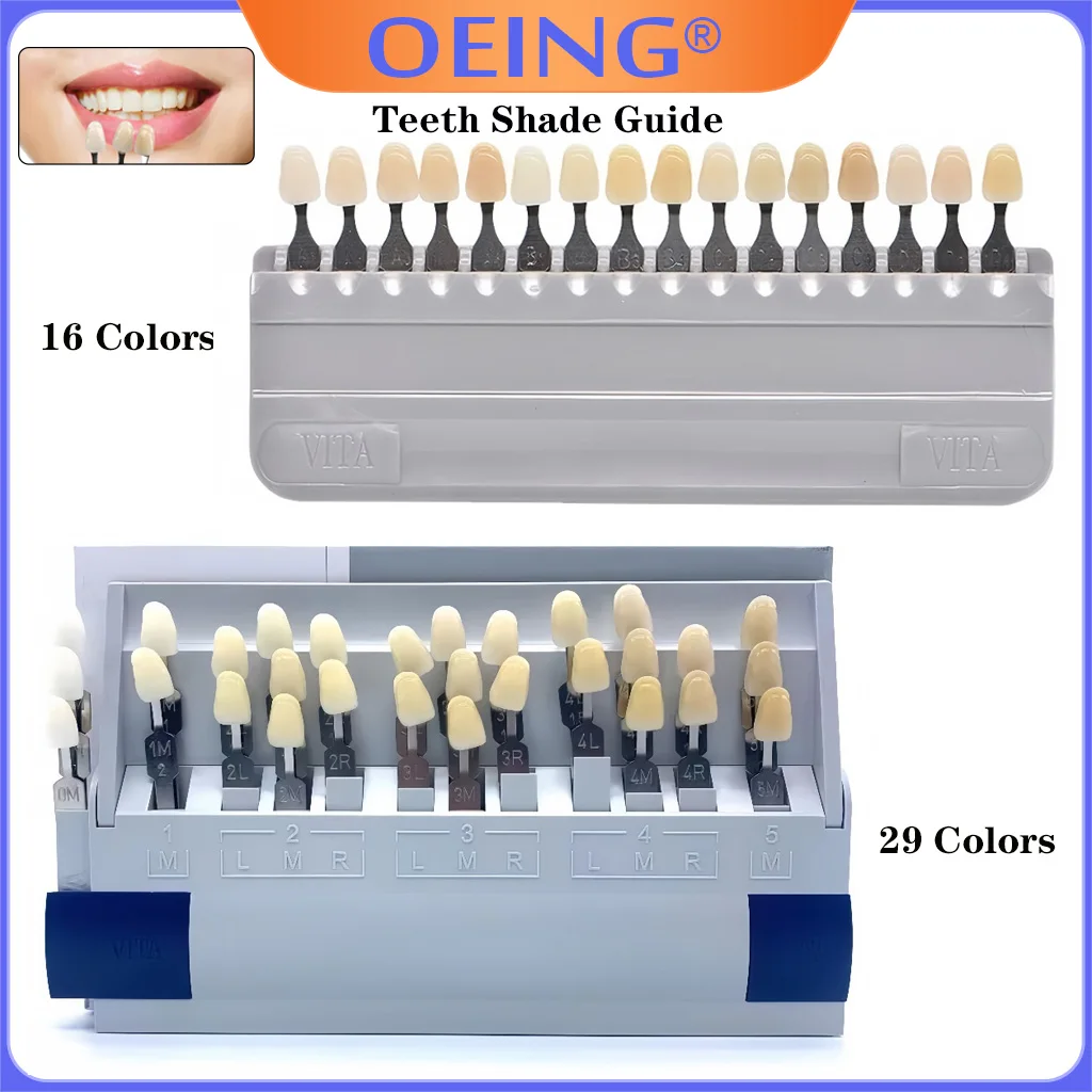 

29/16 Colors Teeth Shade Guide Ceramic VITAPAN Tooth Model Colorimetric Plate Dental Tools Teeth Whitening Polishing Kit