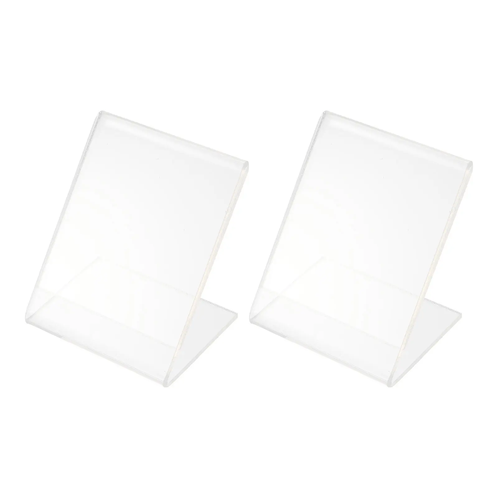 

2Pcs Qr Code Plastic Clear Display Stands L Shape Price Label Holders for Retail Stores Restaurants Name Cards Holders