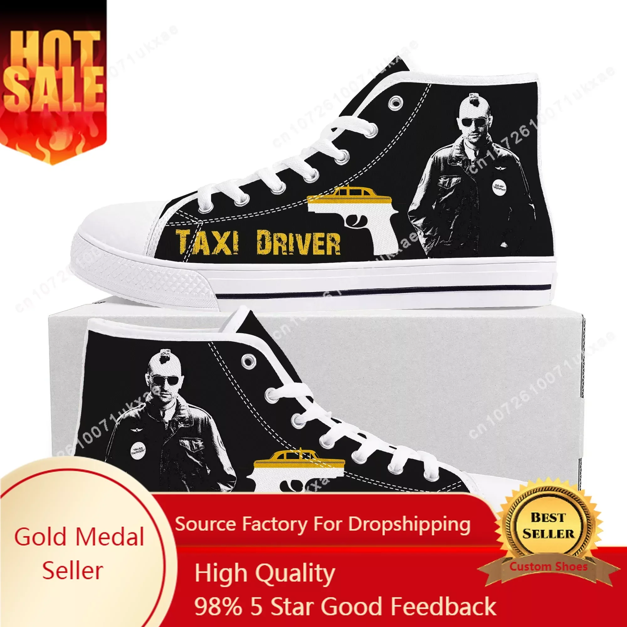 

Taxi Driver High Top Sneakers Mens Womens Teenager High Quality Travis Bickle Canvas Sneaker couple Casual Shoe Customize Shoes