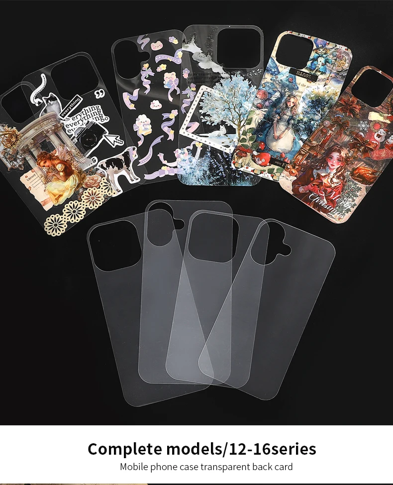 JIANWU 10 teile/satz Handy Fall Transparente Rückseite Karte Kreative DIY Journal Material Dekor Schreibwaren – Detail 9
