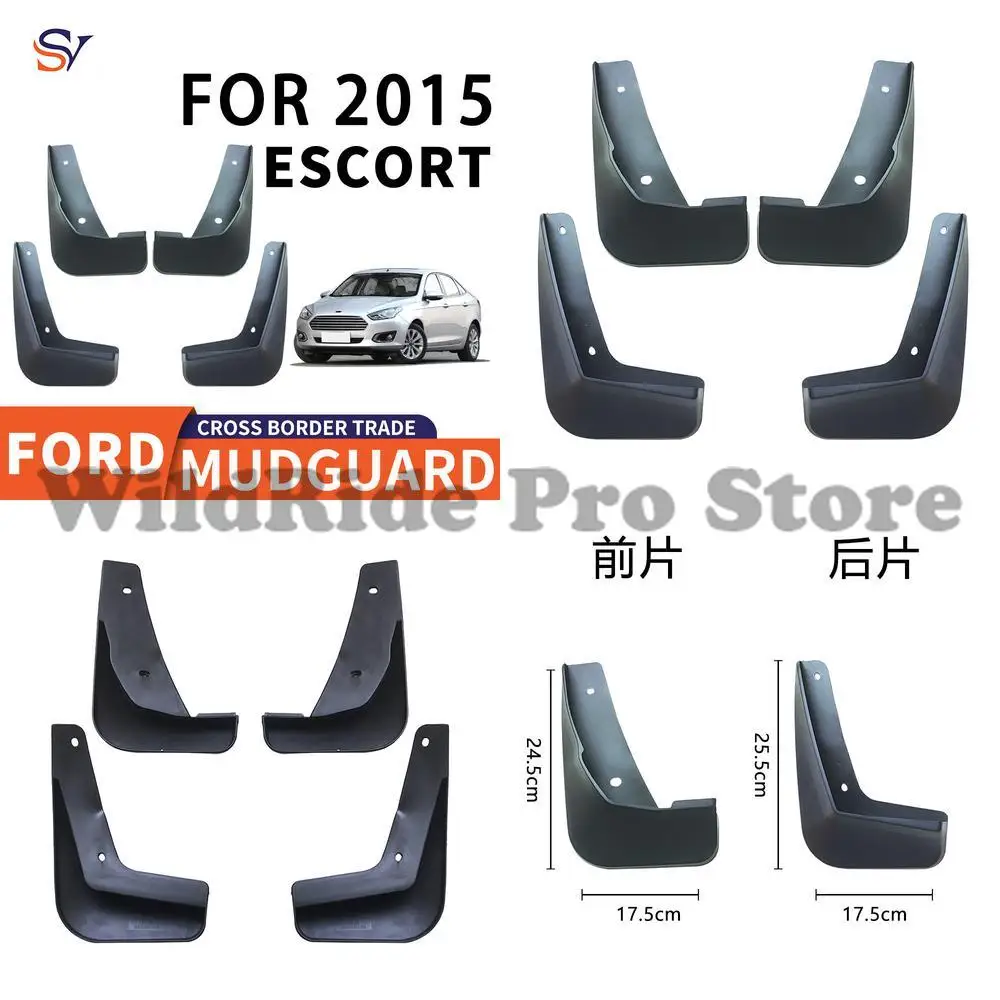 

Front & Rear Easy Installation Protection Fender Flares for 2015-2018 Ford Escort Focus PP Flexible Material Car Mud Guards