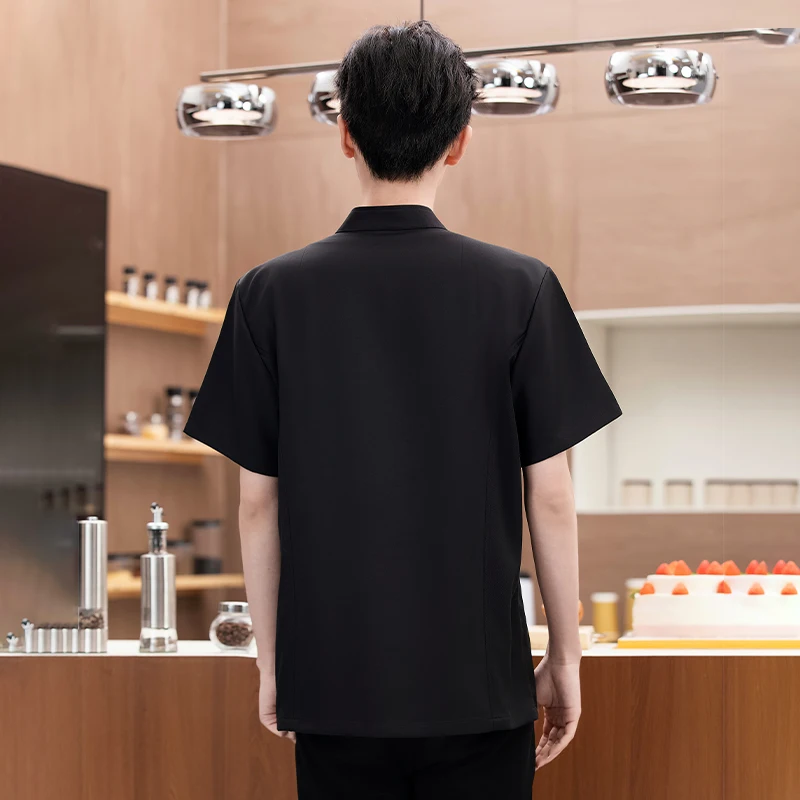 프리미엄 요리사 유니폼 주방 의류 5% 신축성, 얼룩 방지 및 통기성 호텔 작업복 베이커 카페 작업복