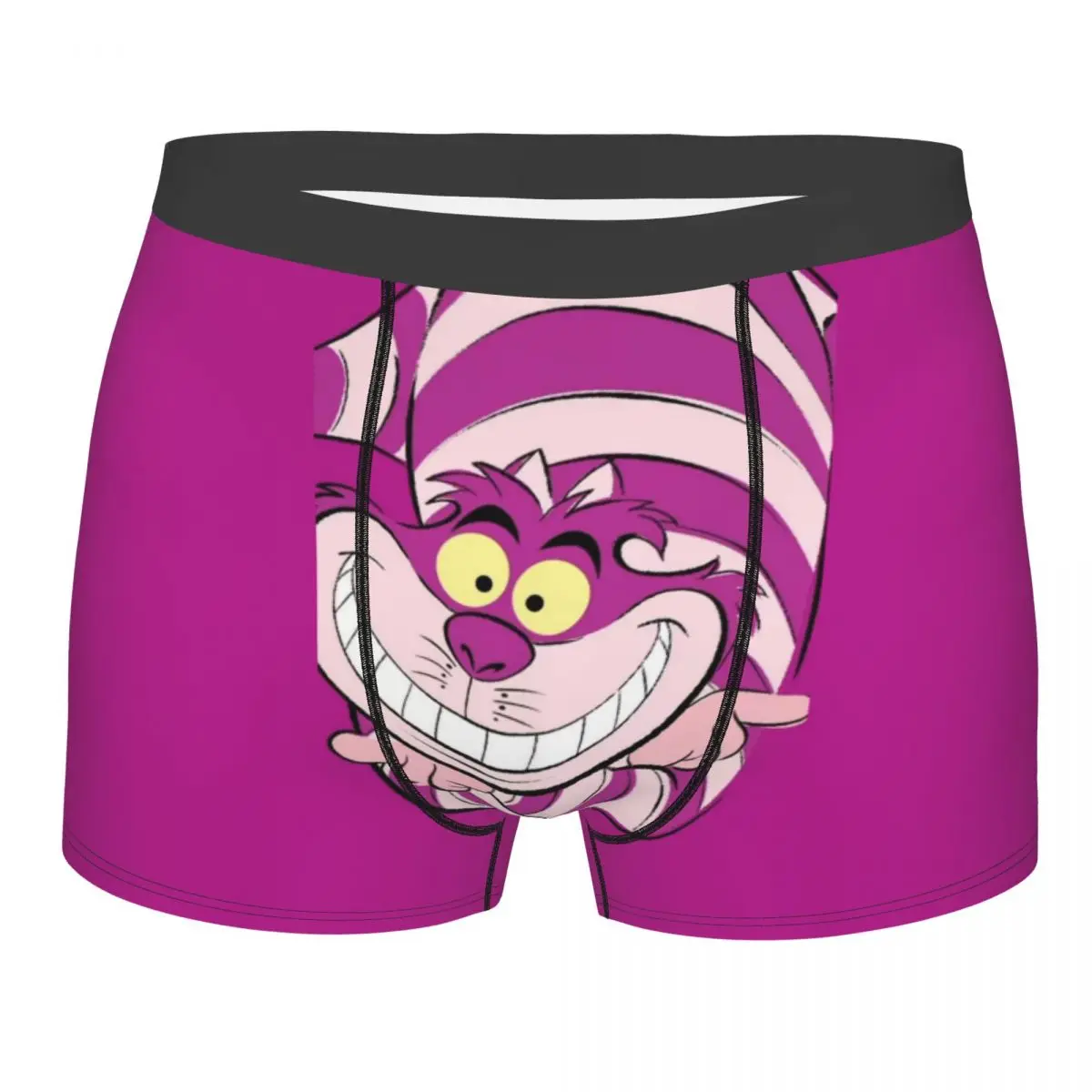 

Мужское модное нижнее белье с изображением Чеширского кота на заказ, трусы-боксеры «Алиса в стране чудес», мягкие шорты, трусы, трусы