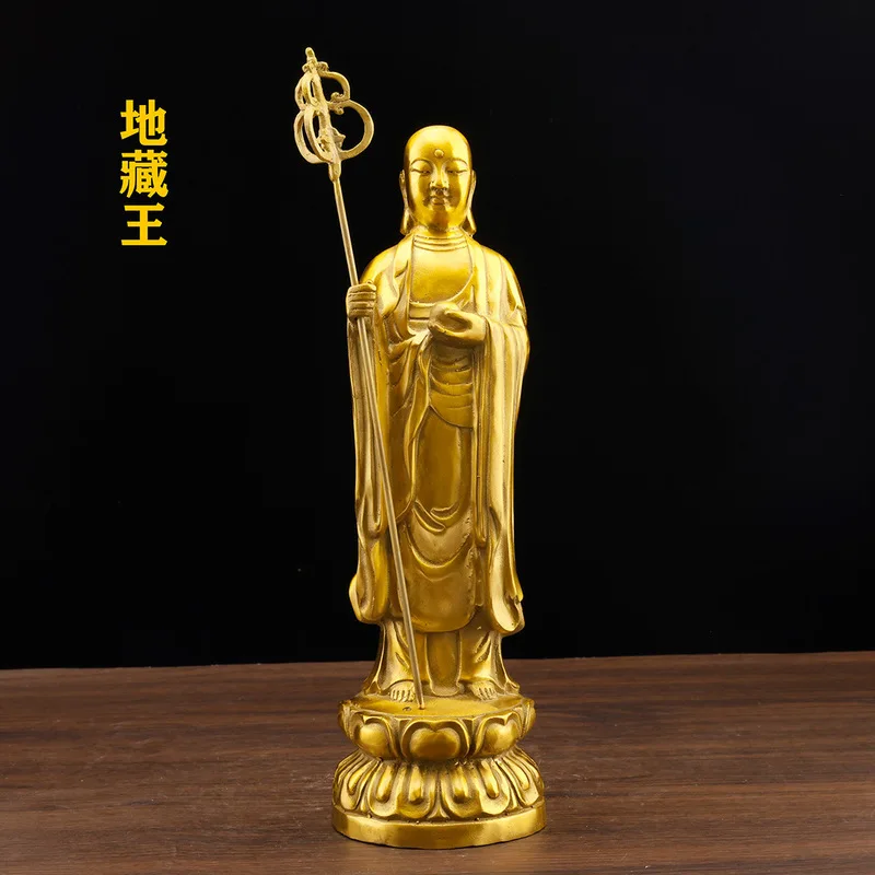 Pure copper statue of Ksitigarbha Bodhisattva, Ksitigarbha Bodhisattva statue from Jiuhua Mountain, for home worship, bronze sta