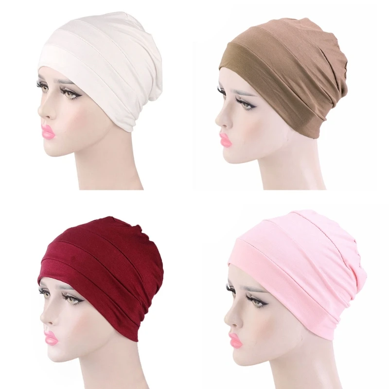 Comfy Chemo Cap Skullies Beanie Chemo Hats For Women Cancer Headwear Cap Under Hat Casual Headwear for Head wrap
