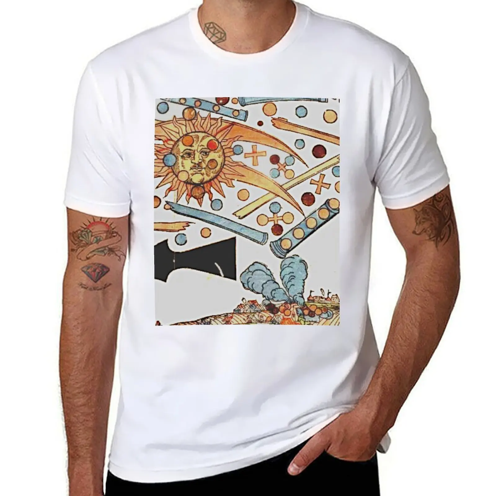 Celestial Phenomenon Over Nuremberg T-Shirt Casual Simple Design Short Sleeve Shirt