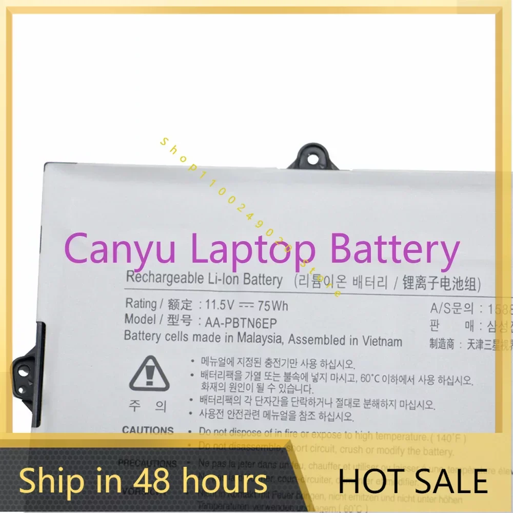 

2024 AA-PBTN6EP Battery For 900X5T 900X5T-X78L 900X5T-X01 900X5T-X02 900X5T-X05 11.5V 75WH 6500mAh New