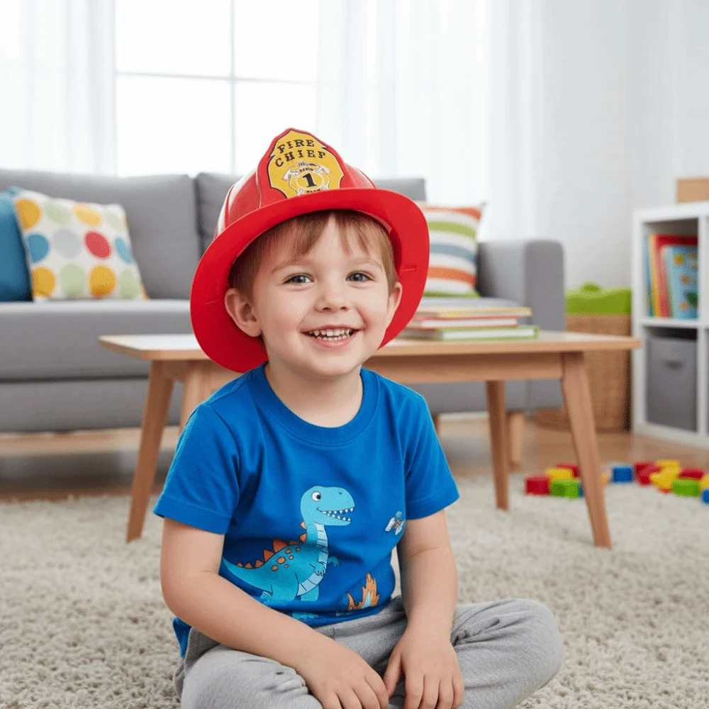 Chapéu de Bombeiro de Simulação Ajustável, Capacete de Segurança de Bombeiro de Plástico para Maquiagem, Chapéu de Bombeiro de Segurança Infantil, Presentes para Crianças