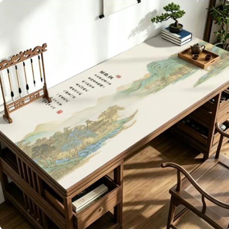 1 PCS Chinese Calligraphy Felt Mat for Kids,Rubber Desk Pad for Brush Writing Practice, Traditional Painting Table Protector