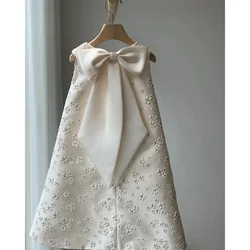 Baby Girl Flower Dress Kids Bridemaid Wedding Dresses For Children White Ball Gowns Girls Boutique Party Wear Elegant Frocks