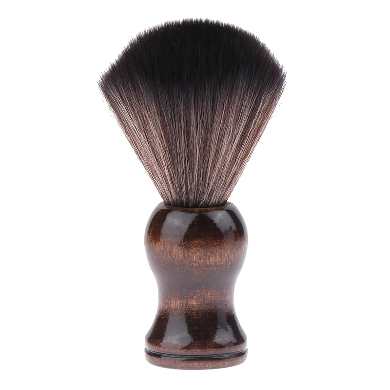 

Soft Nylon Shaving Brush Portable Soft Brush Sweeping Salon Cleansing Foam Brush Wooden Handle Beard Brush