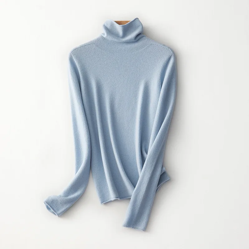 

softness 100% merino wool seamless turtleneck sweater