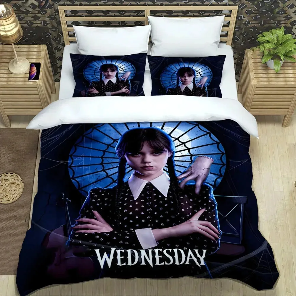 

3D Print Wednesday Addams Bedding Set Duvet Cover Bed Set Quilt Cover Pillowcase Comforter king Queen Size Boys Adult Bedding