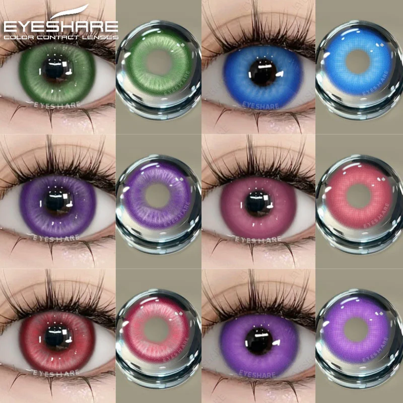 EYESHARE 1 Paar koreanische Modelinsen, rosa Cosplay-Anime-Linse, farbige Kontaktlinsen für Augen, Kosmetik, farbige Kontakte, rote Linsen