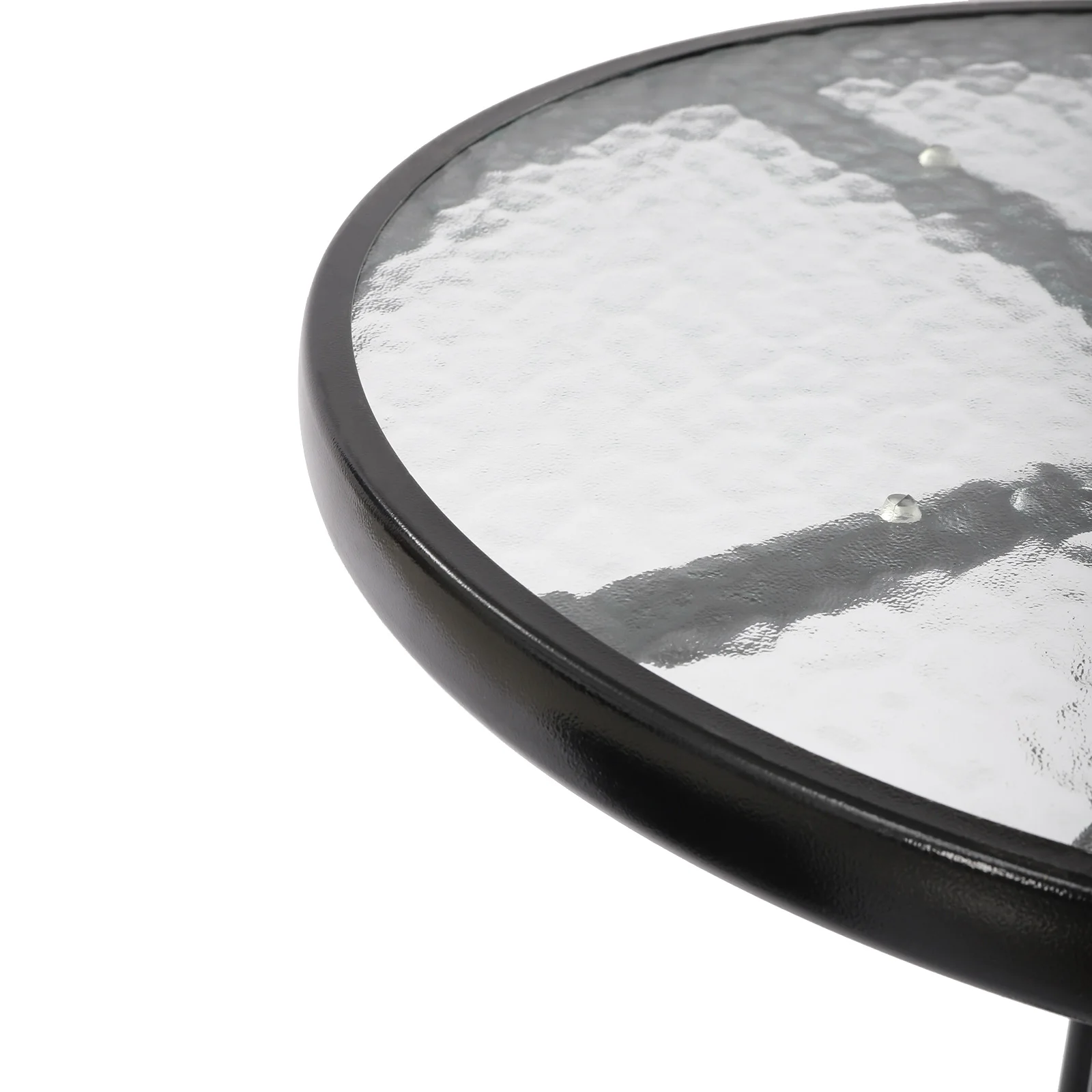 Outdoor Patio Bistro Table, Round Dining Tables, Patio Glass Coffee Side Table, 24 Inch