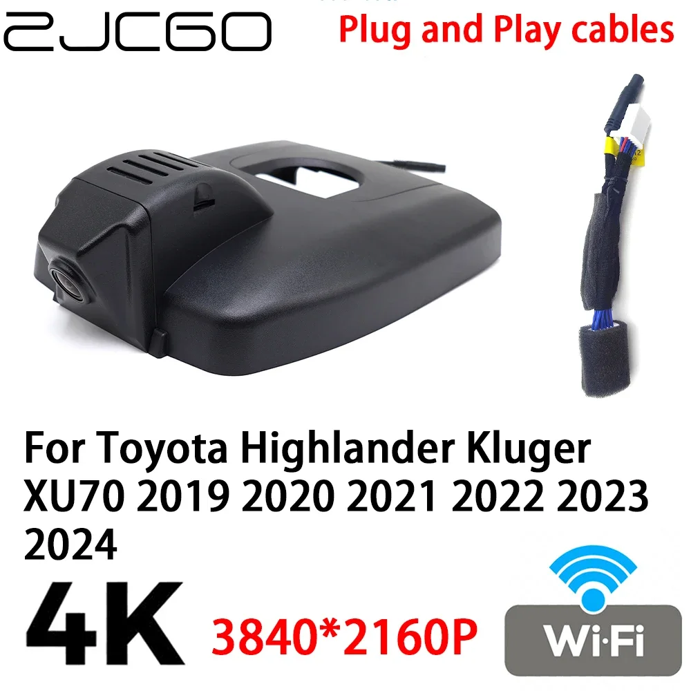 

ZJCGO 4K 2160P DVR Dash Cam Camera Video Recorder Plug and Play for Toyota Highlander Kluger XU70 2019 2020 2021 2022 2023 2024