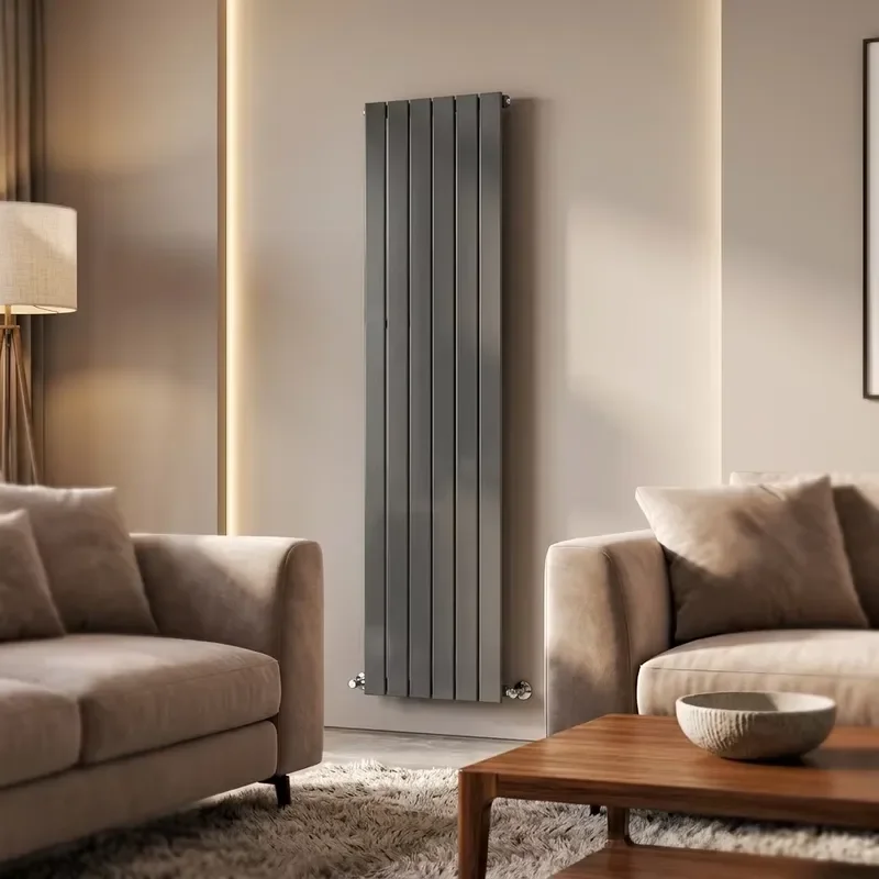 Modern Black Electric Heating Panel Wall Mounted Energy Saving Home Heater Slim Design Efficient Warmth Indoor Room Comfort