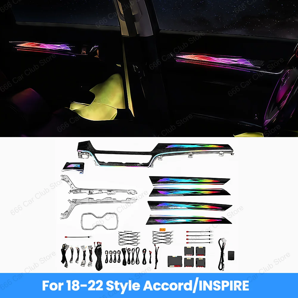 256 Colors LED Ambient Light For Honda Accord 10/10.5 Generation 2018-2022 Car Fuel Powered Models