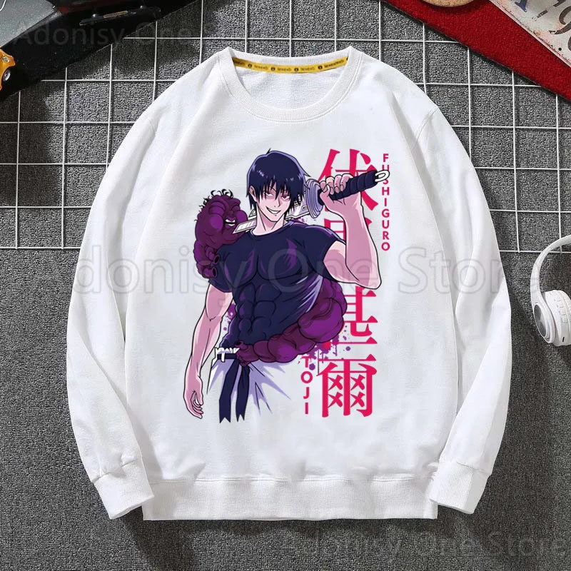 Toji Fushiguro Men Hoodie Autumn Hip Hop Streetwear Men Pullover Sweatshirts Hoodies Mens White Color Hoodie Male