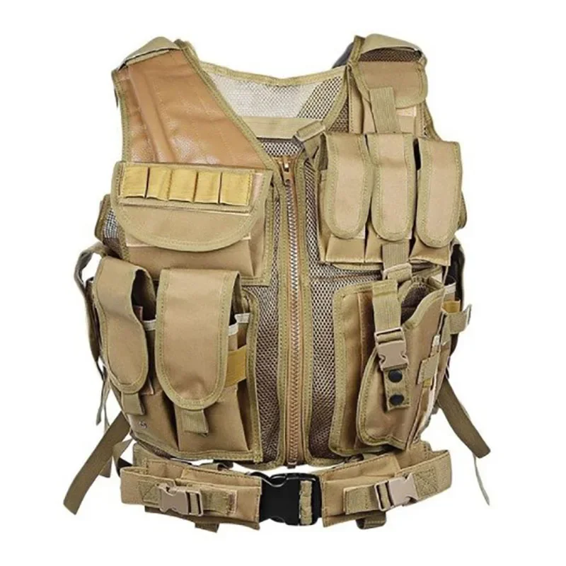 Verstelbare Molle Tactisch Vest Combat Body Armor Vesten Bewaker Jacht Leger Outdoor CS War Game Airsoft Trainingsjack