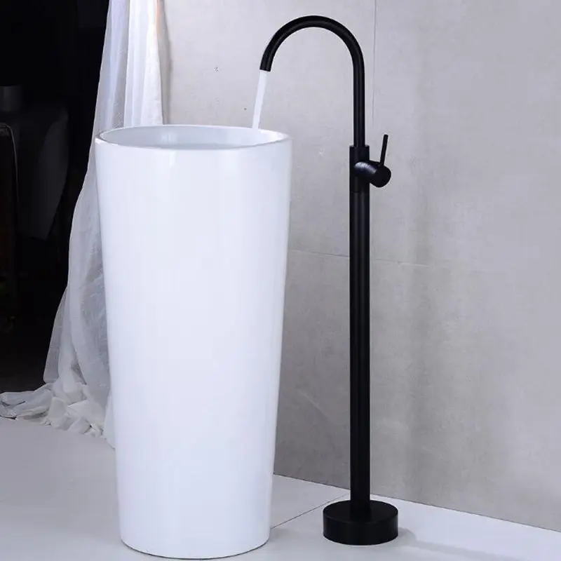 Vidric Antique Bronze Floor Stand Bath Faucets Bathtub Hot Cold Water Mixer Flooring Faucet Black / Chrome/Gold Finished  MLB200