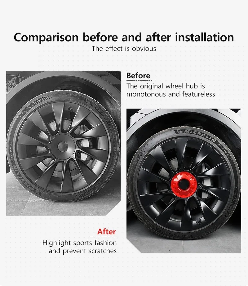 Apply to Tesla Model Y Performance 20in Hub Center Protective Cover Wheel Covers Wheel Caps Car Replacement  Accessories