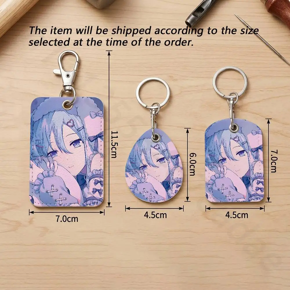 Project Sekai Y-Yoisaki Kanade Rectangle Card Case Keychain Access Card Bag Key Tag Ring Leather Card Holder Key Ring Access - view 5