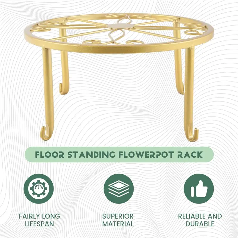 B50C Floor Iron Pot Plant Stand Flower Shelf Holder Garden Shelves Garden Plant Balcony Round Rack Home Decor image 4