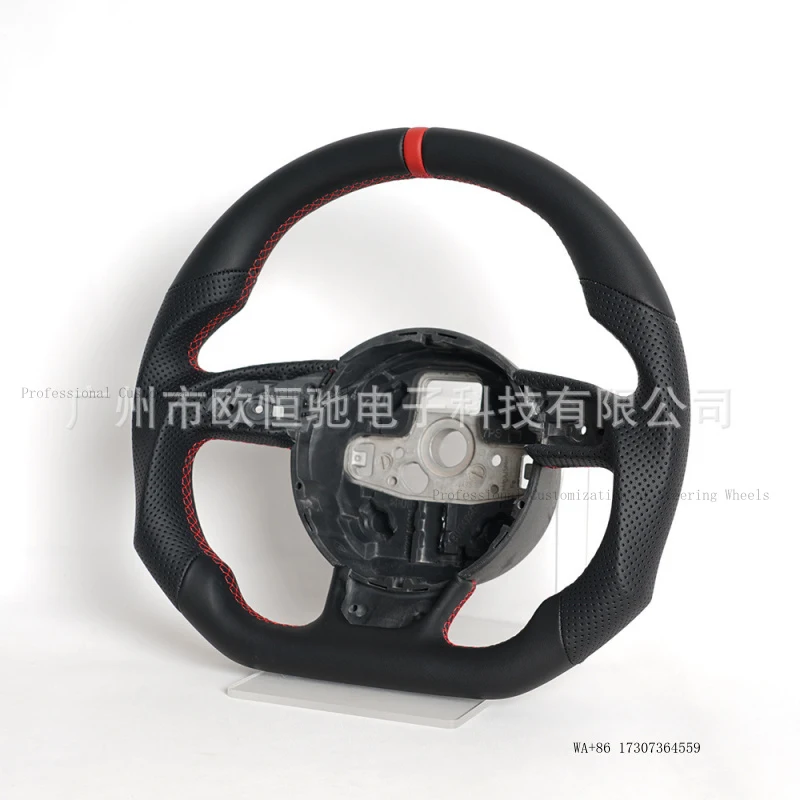

Cross-border bestseller: Suitable for Audi RS 12 models, full leather steering wheel assembly with red stitching