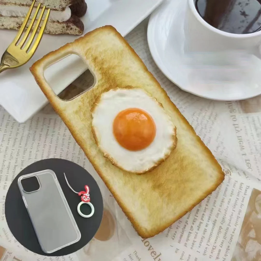 Delicious 3D toast bread phone case Apple suitable for iPhone X 11 12 13 14 15 16pro max phone case simulation bread phone case