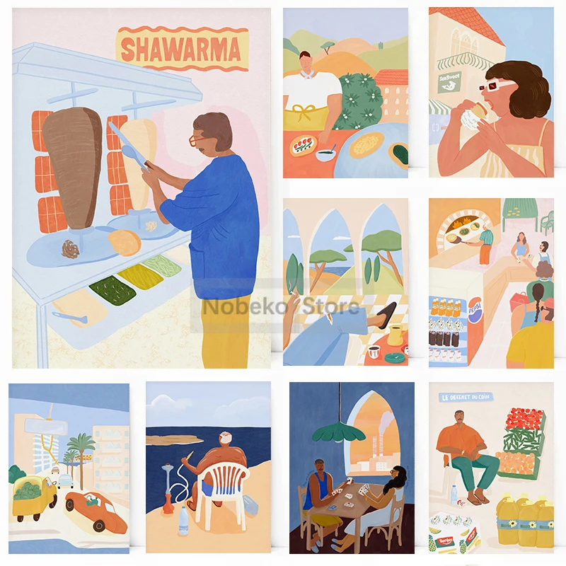 Póster de verano de Beirut de arte libanés, impresiones simples modernas, pintura en lienzo, imágenes artísticas de pared, decoración minimalista para el hogar y la sala de estar